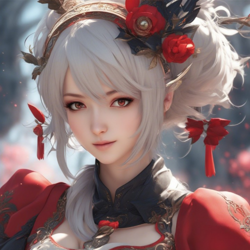 lushill style, Beautiful Face girl, by Chie Yoshii, nier:automata inspired, bravely default inspired, vibrant but dreary but upflifting red, black and white color scheme!!!, perfect composition, beautiful detailed intricate insanely detailed octane render trending on artstation, 8 k artistic photography, photorealistic concept art, soft natural volumetric cinematic perfect light, chiaroscuro, award - winning photograph, masterpiece, oil on canvas, raphael, caravaggio, greg rutkowski, beeple, beksinski, giger, sharp focus, emitting diodes, smoke, artillery, sparks, racks, system unit, motherboard, by pascal blanche rutkowski repin artstation hyperrealism painting concept art of detailed character design matte painting, 4 k resolution blade runner,  by Xi Zhang 