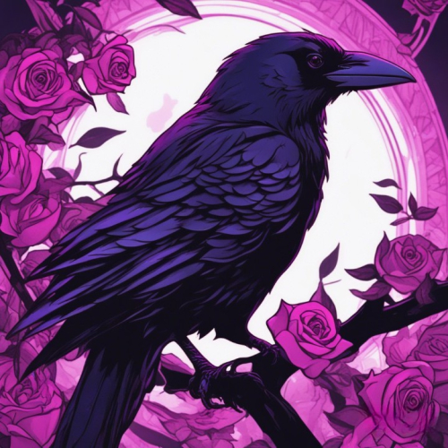 Gothic raven with roses