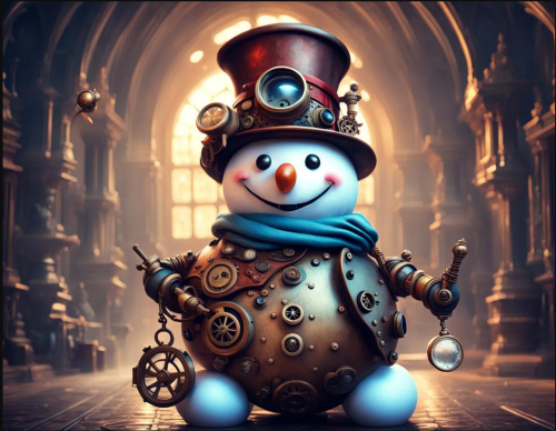 Mysterious Steampunk Snowman