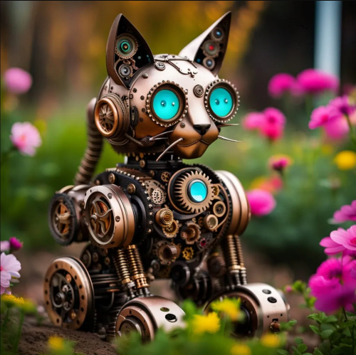 Steampunk Robot Cat