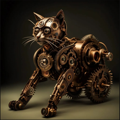 Steampunk Robot Cat