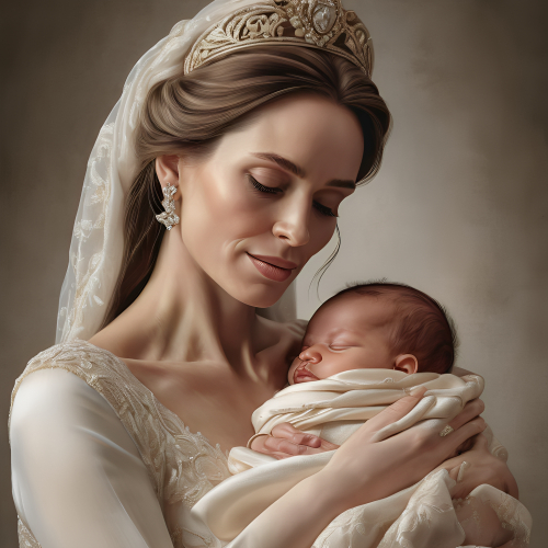 prompt:Illustrate a lifelike portrait of a mother holding her newborn child, capturing the profound love and vulnerability --ar 16:9 --v 5.2 --style raw