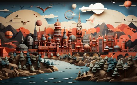 Paisagem 3D de várias camadas