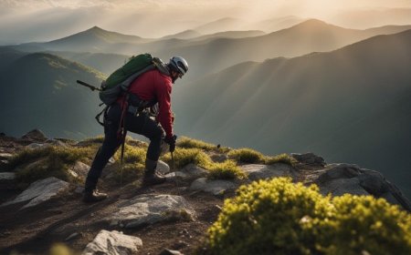 O escalador plantou uma bandeira para assinalar a sua conquista.