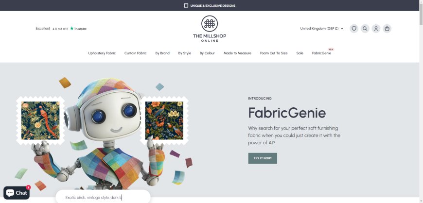FabricGenie - Crie Designs Únicos para Cortinas, Estores e Tecidos de Estofos Gratuitamente