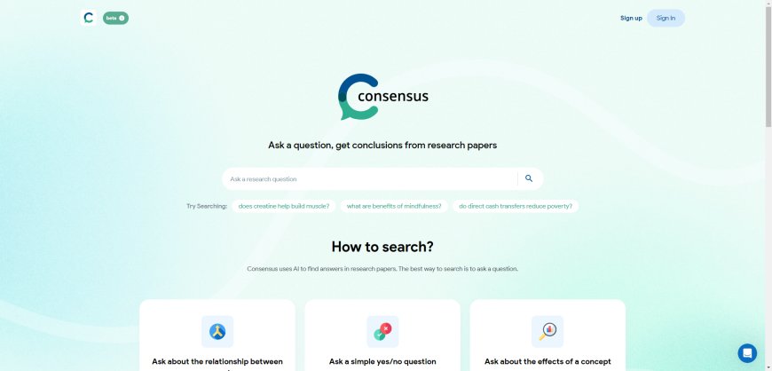 Consensus - IA para Encontrar Respostas para as suas Perguntas diretamente a partir de Artigos de Investigação Científica