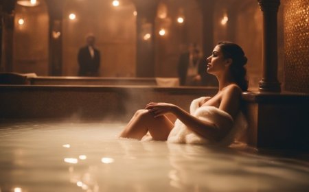 Relaxar num banho turco