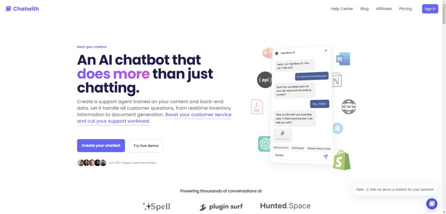 Chatwith - Um Chatbot de IA para Melhorar o Seu Atendimento ao Cliente