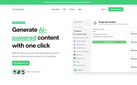 WordGenie - Crie Conteúdo Impulsionado pela IA com um Clique