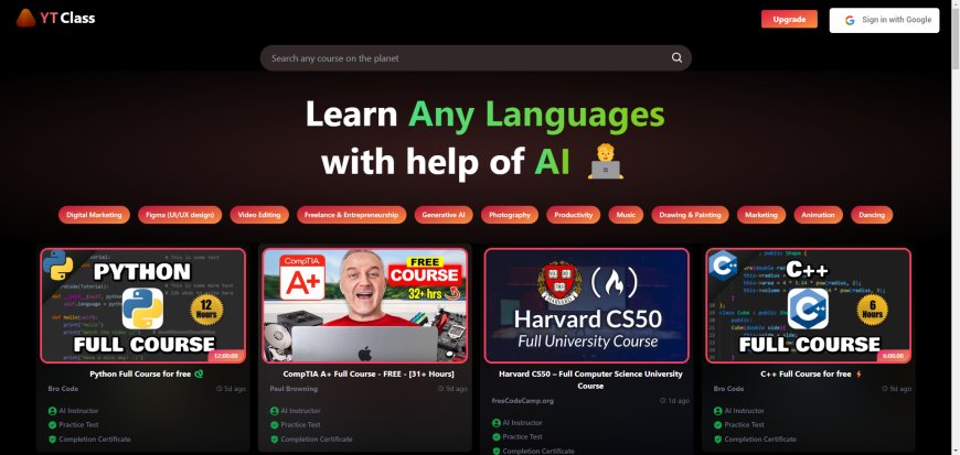 YTClass - Aprenda Qualquer Coisa com a Ajuda da IA