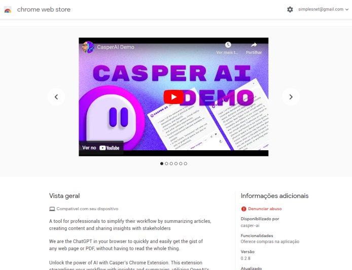 Casper: Simplifica o seu fluxo de trabalho com Extensões para o Chrome