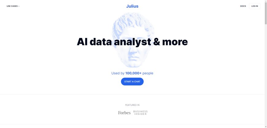 Julius AI: Poupe Tempo. Deixe o Julius Lidar com os seus Dados.