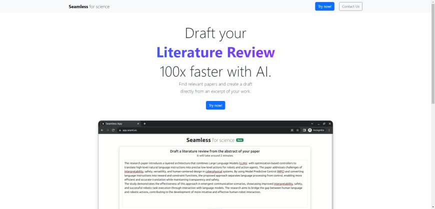 Seamless - Acelere em 100x a Criação de Revisões Literárias com IA