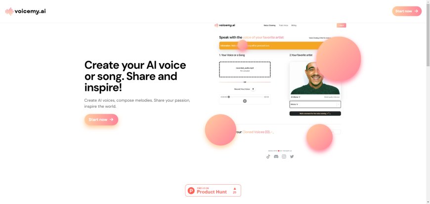 Voicemy AI: Create Your AI Voice or Song. Share and Inspire!