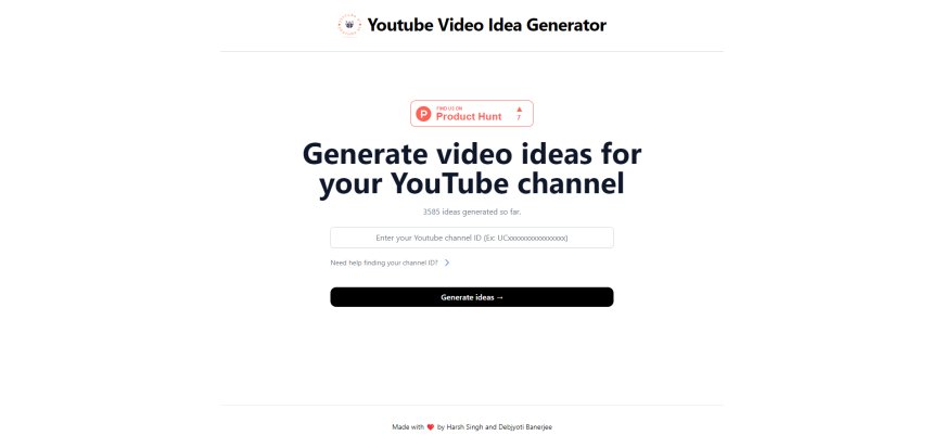 YT Ideas: Generate Your Next YouTube Video Ideas